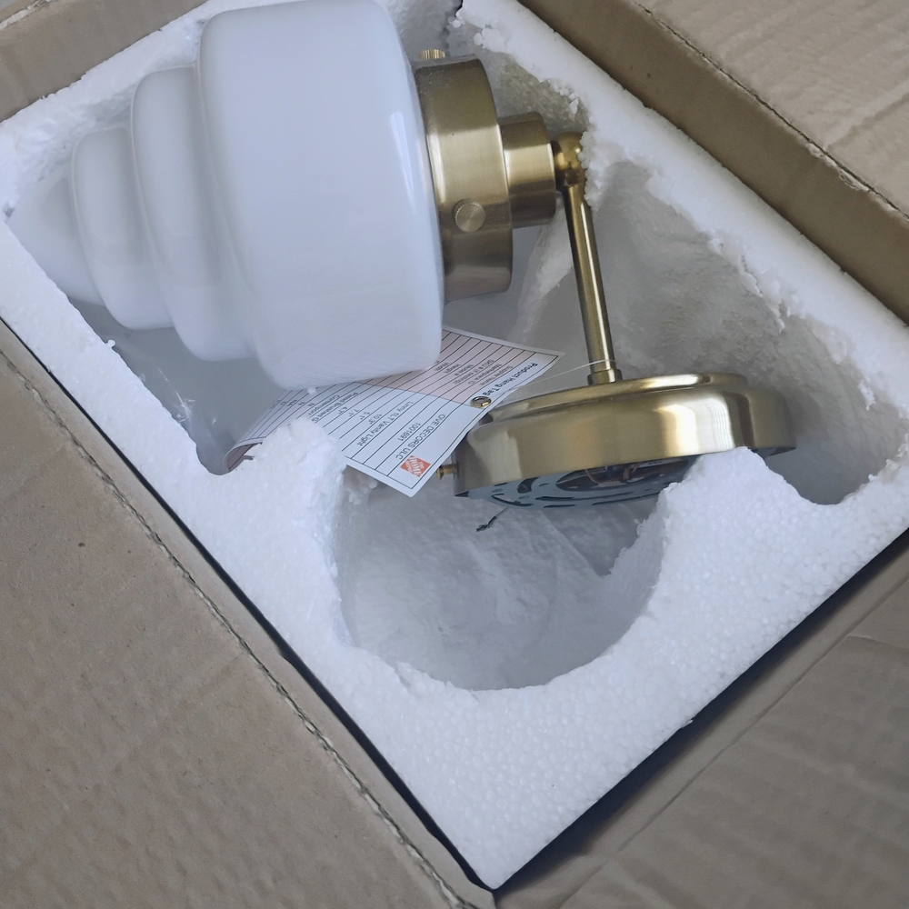 Chic White and Gold Vanity Light